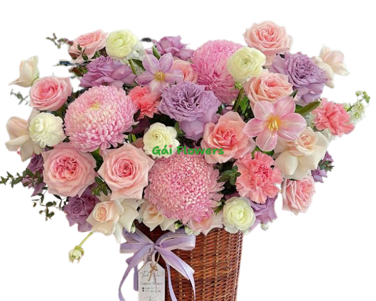 GIỎ HOA MẪU ĐƠN-GH1